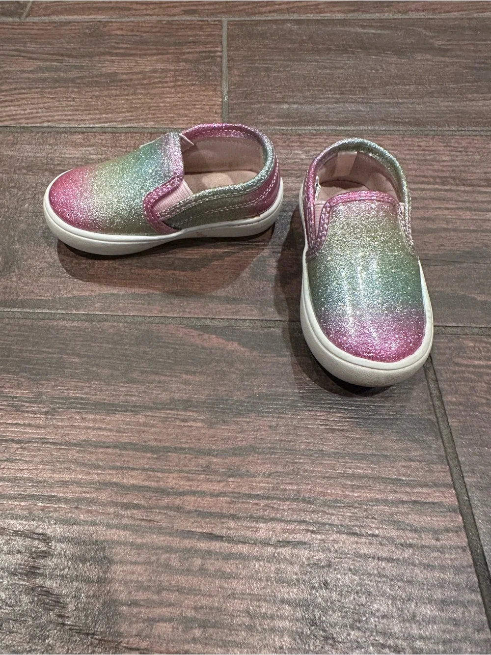 Carter's Glitter Slip-On Sneakers - Pink Green Ombre